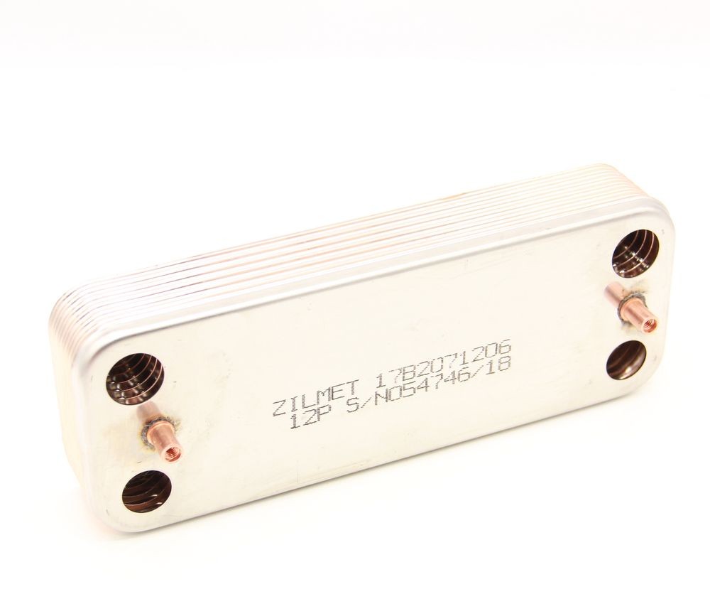 Теплообменник ГВС Zilmet 2071206 - 12 пластин 207 x 166 (Baxi Luna/Eco Four после 2014/Lynx/Vaillant)