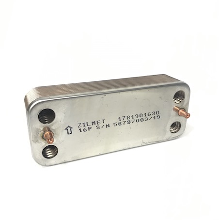 Теплообменник ГВС Zilmet 1901230 - 12 пластин 192 x 160 (Baxi Classic, Baltgaz) 