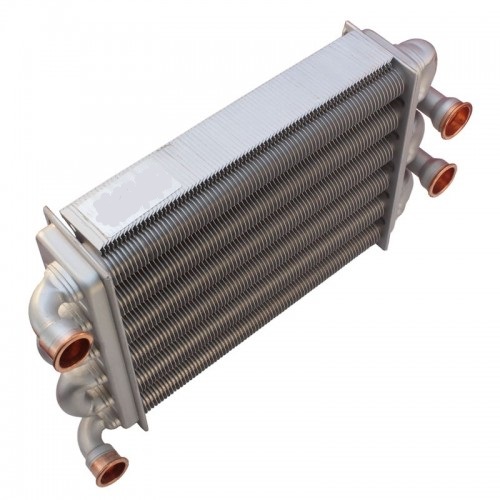 Теплообменник битермический L=225mm (для Ariston Egis, Immergas Star)
